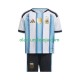 Camisola Argentina Criança Equipamento Primeiro Copa do Mundo 2026 Manga Curta